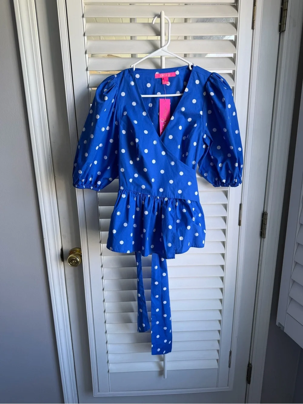 Preppy Lilly Pulitzer polka dot wrap blouse NWT size 2